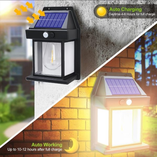 Waterproof Tungsten Filament Solar Wall Light for Outdoors